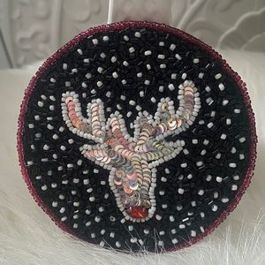 Coaster Reindeer Beaded Festive Holiday